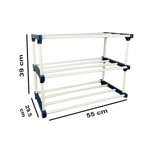 TURBOMAX 4 Layer Book Shelf for Home Storage Organizer Multipurpose Lightweight Plastic Shoe Rack (Blue, White, 4 Shelves, DIY(Do-It-Yourself))