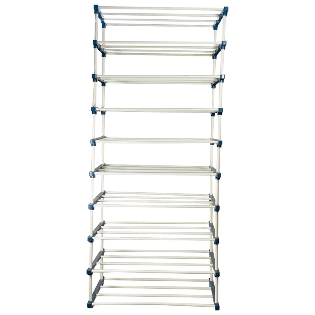 TURBOMAX 9 Tier Plastic Book Shelf Tall Narrow Storage Rack for Kids and Adults Modern Bookshelf Unit for Nursery, School, Home, and Office, Floor Mount Open (9 Layer) Grey