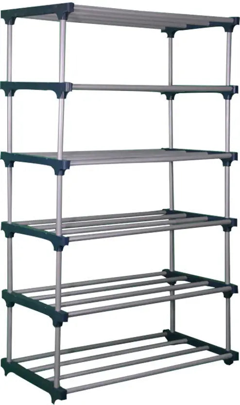 TURBOMAX 6 Layer Book Shelf for Home Library Multipurpose Storage Organizer Rack Stand Plastic Open Book Shelf (Finish Color - Black, DIY(Do-It-Yourself))