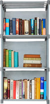 TURBOMAX 3 Layer Open Book Shelf Storage Shelf For Study Room Home Office Plastic Semi-Open Book Shelf (Finish Color - Grey, DIY(Do-It-Yourself))
