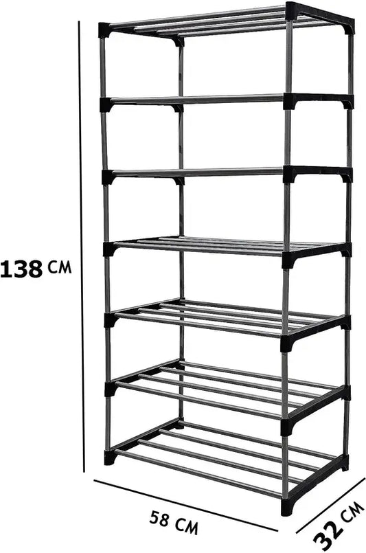 EXPOSURE BOOK SHELF 7 LAYER COLLAPSIBLE Metal Open Book Shelf (Finish Color - GREYISH BLACK, DIY(Do-It-Yourself))