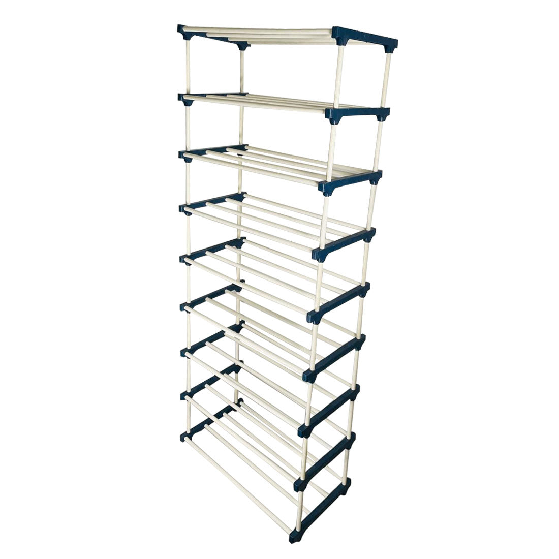 TURBOMAX 9 Tiers Book Shelf for Home Library Multipurpose Storage Organizer Rack Stand Plastic Open Book Shelf (Finish Color - White, DIY(Do-It-Yourself))