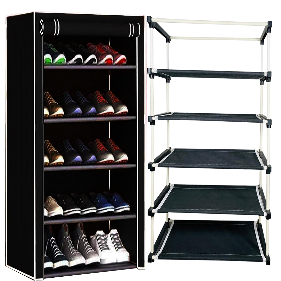 5 Layer Shoe Rack Brown Black