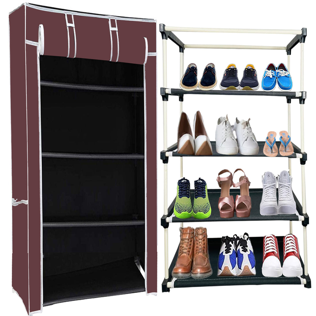 4 Layer Shoe Rack Brown
