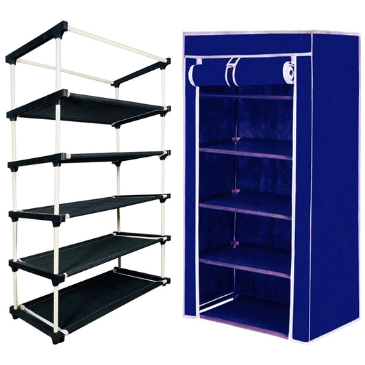 5 Layer Shoe Rack Blue
