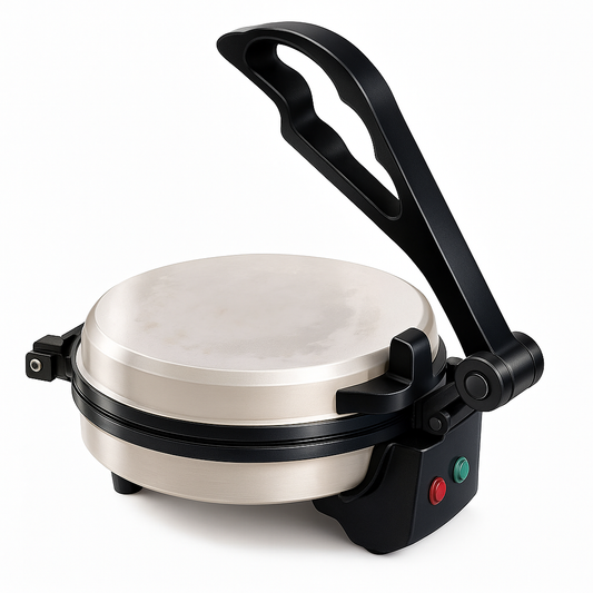 TURBOMAX Electric Roti Maker Machine with Double Indicator for Home | 900 Watt Non-Stick PTFE Coating Stainless Steel Automatic Chapati Maker Machine