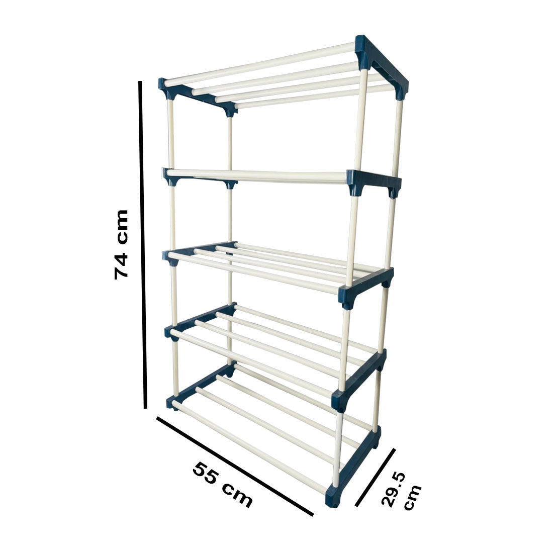 TURBOMAX TRI® Folding Shoe Rack with Shelf for Bedroom, Living Room, Entryway - 4-Layer-Elbow, Maroon Plastic book Shelf with Cover