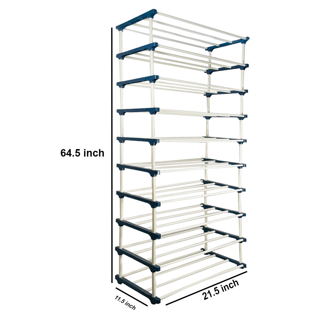 TURBOMAX 9 Tier Plastic Book Shelf Tall Narrow Storage Rack for Kids and Adults Modern Bookshelf Unit for Nursery, School, Home, and Office, Floor Mount Open (9 Layer) Maroon