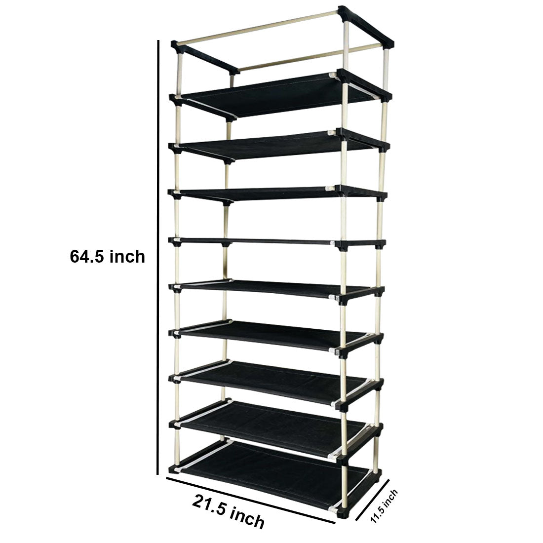 9 Layer Shoe Rack Black