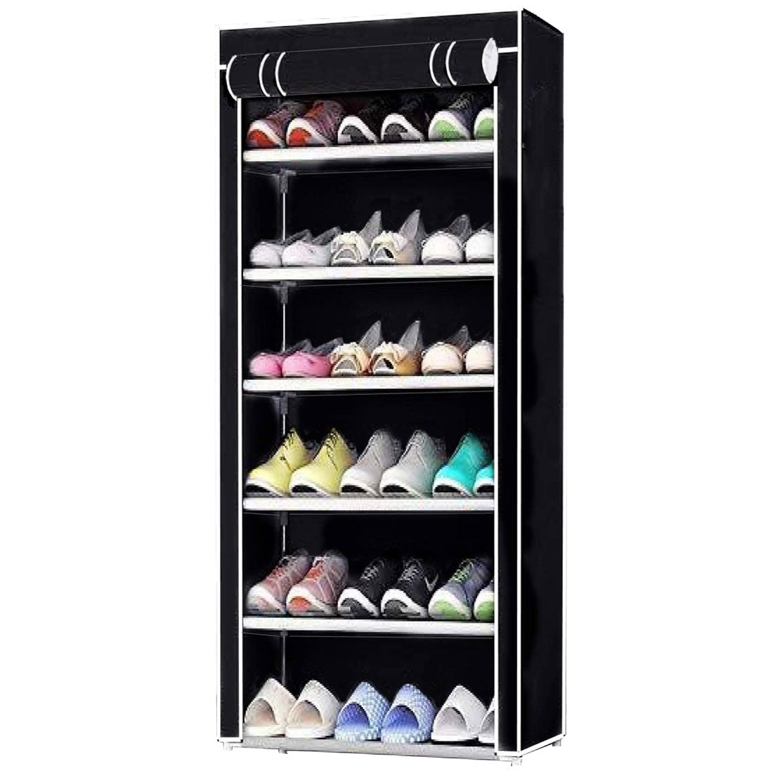 6 Layer Shoe Rack Black