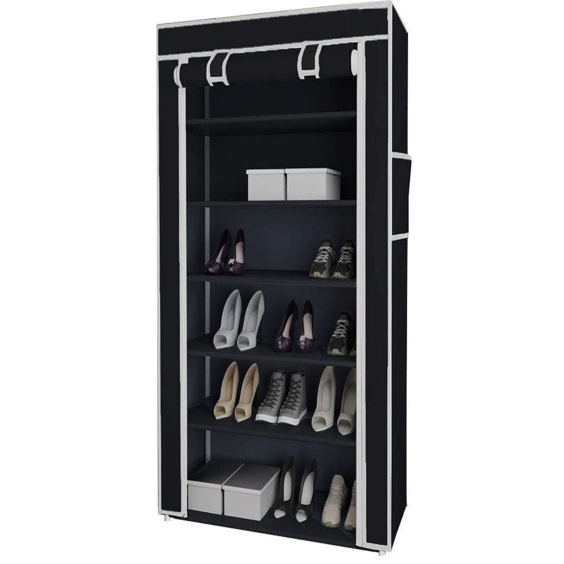 6 Layer Shoe Rack Black