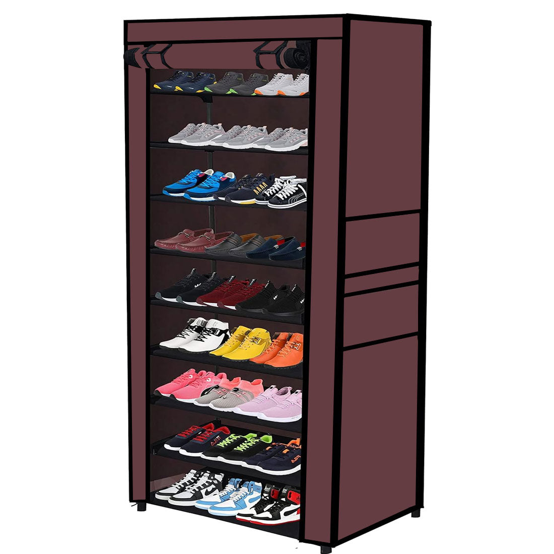 9 Layer Shoe Rack Brown