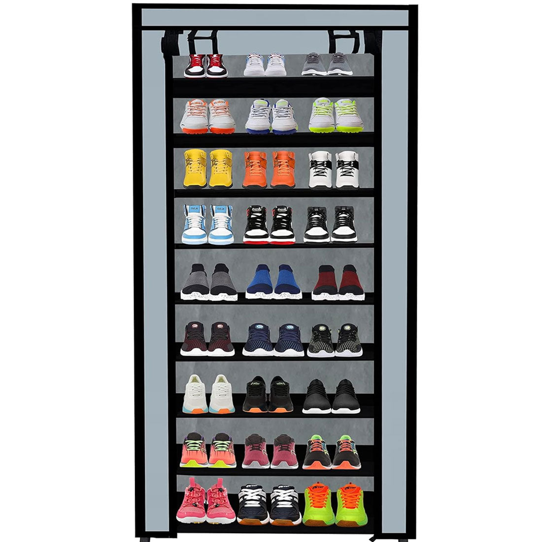 9 Layer Shoe Rack Grey