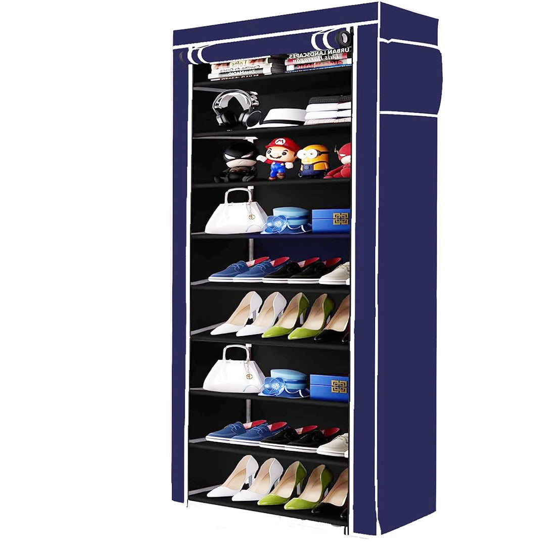 9 Layer Shoe Rack Blue