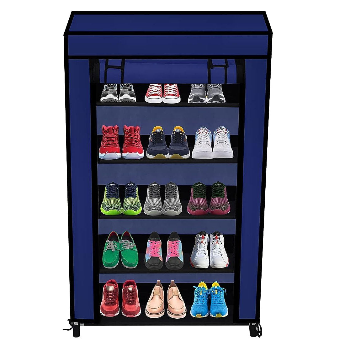 5 Layer Shoe Rack Blue