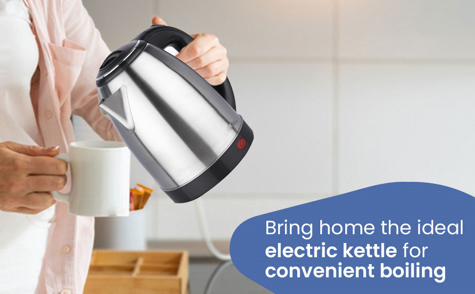 TURBOMAX Electric Kettle 1800 W with Stainless, Making Tea, Coffee, Soup Electric Kettle  (1.8 L, Black & Silver)