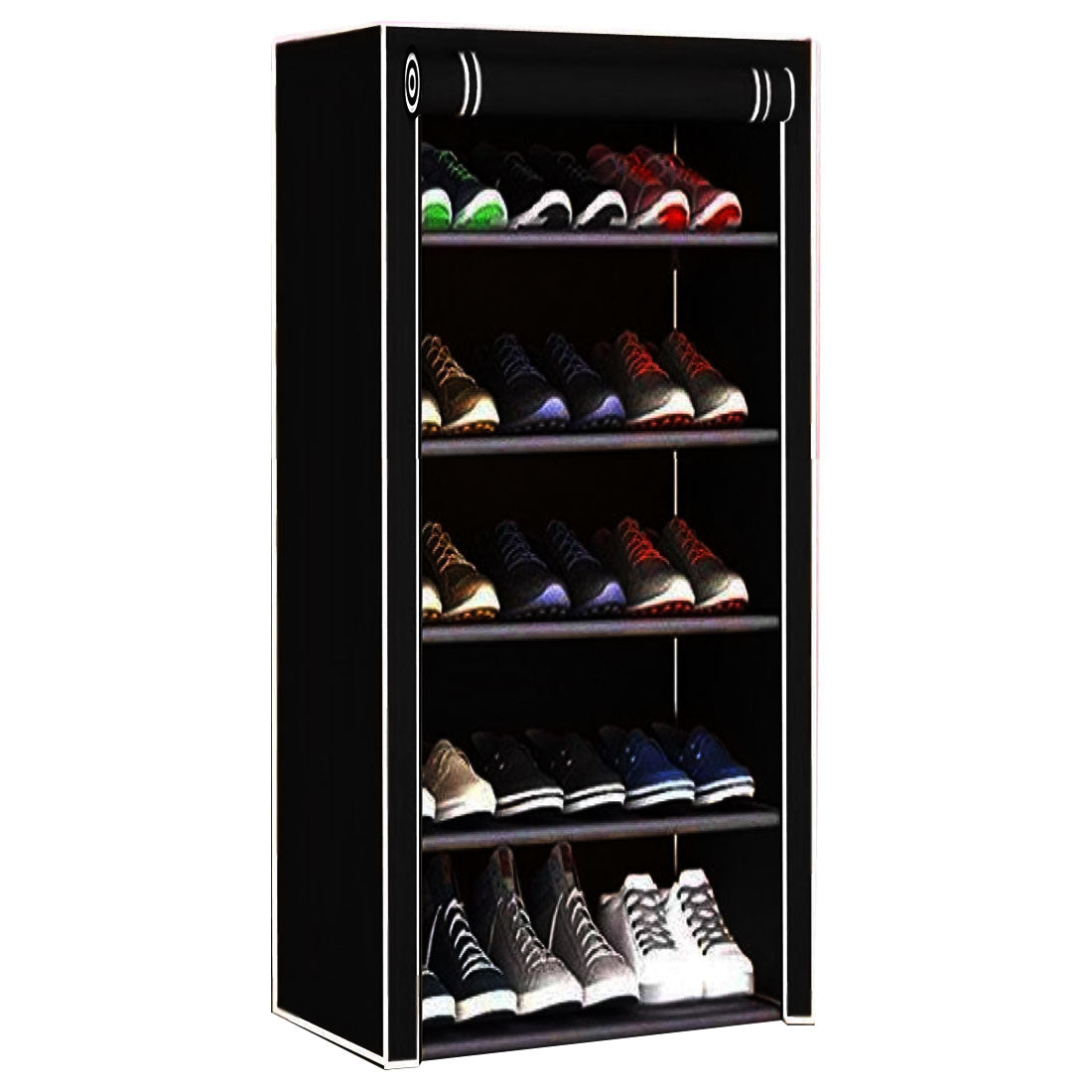 5 Layer Shoe Rack Brown Black
