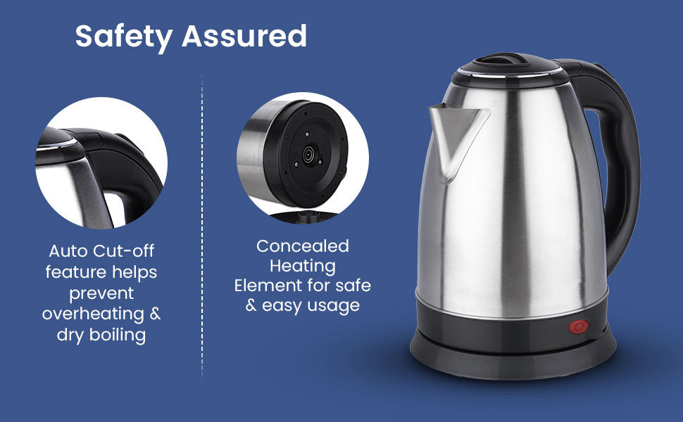 TURBOMAX Electric Kettle 1800 W with Stainless, Making Tea, Coffee, Soup Electric Kettle  (1.8 L, Black & Silver)