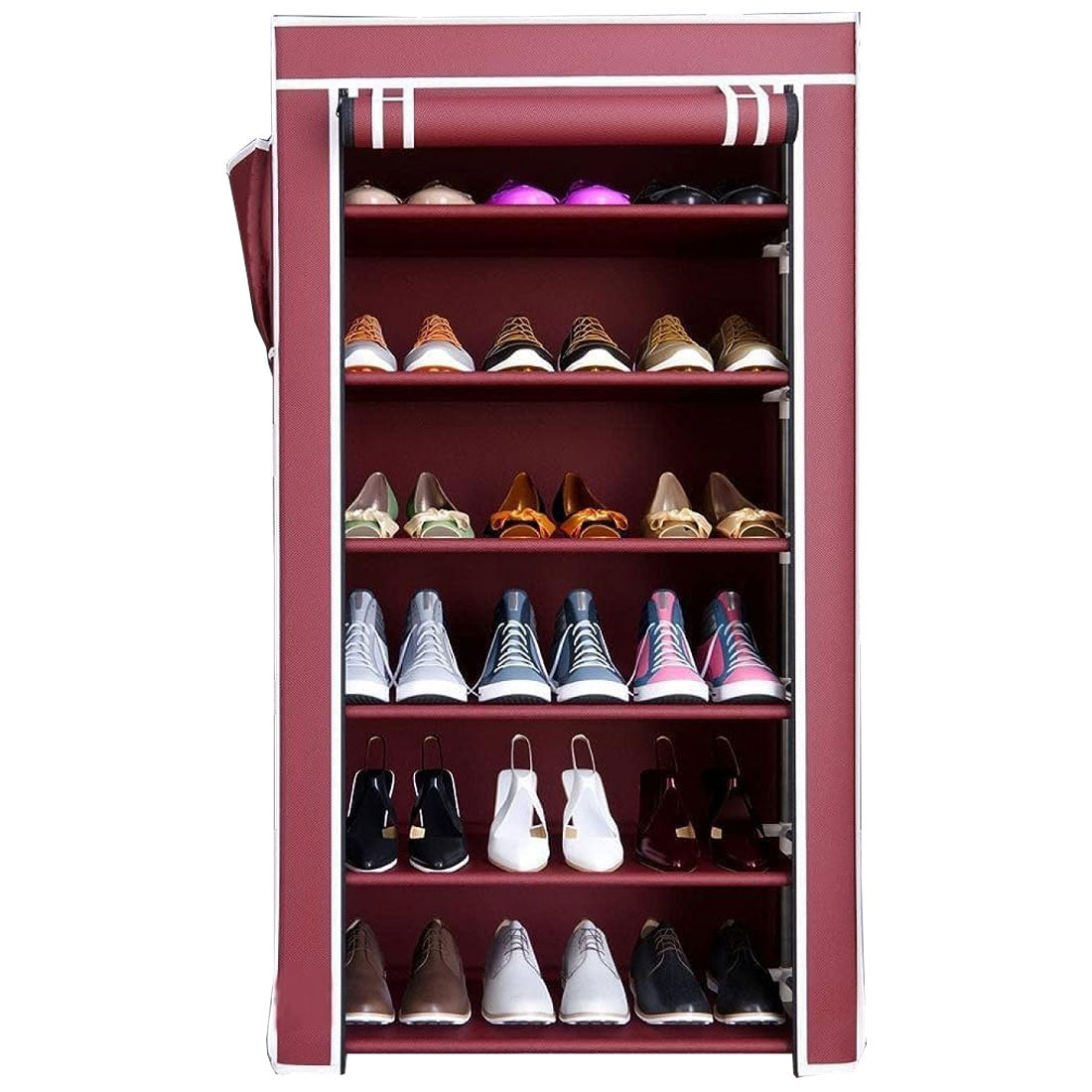 6 Layer Shoe Rack Maroon
