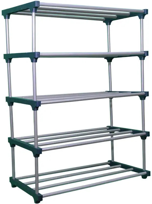 TURBOMAX 5 Tiers Book Shelf for Home Library Multipurpose Storage Organizer Heavy Plastic Open Book Shelf  (Finish Color - Black, DIY(Do-It-Yourself))