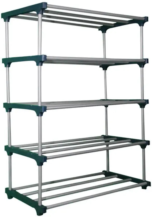 TURBOMAX 5 Tiers Book Shelf for Home Library Multipurpose Storage Organizer Heavy Plastic Open Book Shelf  (Finish Color - Black, DIY(Do-It-Yourself))