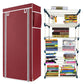 TURBOMAX 5 Layer Plastic book Shelf Stand for Home Multipurpose Storage Organizer Lightweight, Adjustable & Extendable with Cover (5 Layer Connector (TM), Maroon)