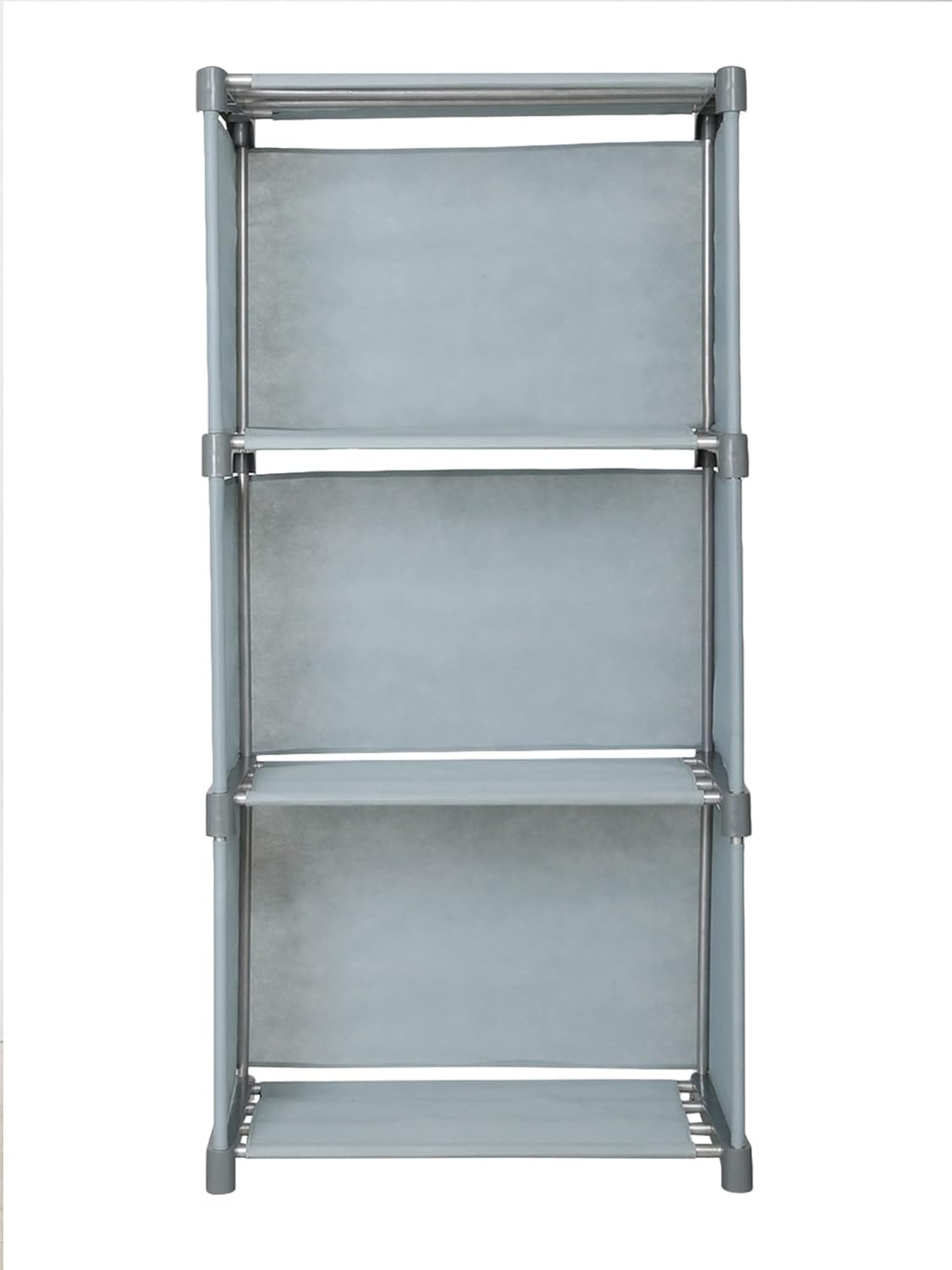 TURBOMAX 3 Layer Open Book Shelf Storage Shelf For Study Room Home Office Plastic Semi-Open Book Shelf  (Finish Color - Grey, DIY(Do-It-Yourself))