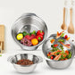 Turbomax 304 Stainless Steel Vegetable Washing Bowl & Strainer Colander,channi for Fruit,Pasta,Rice,Kitchen Purpose Bowl, stcable Draining Bowl,Food Mesh Micro-Perforated (22cm)