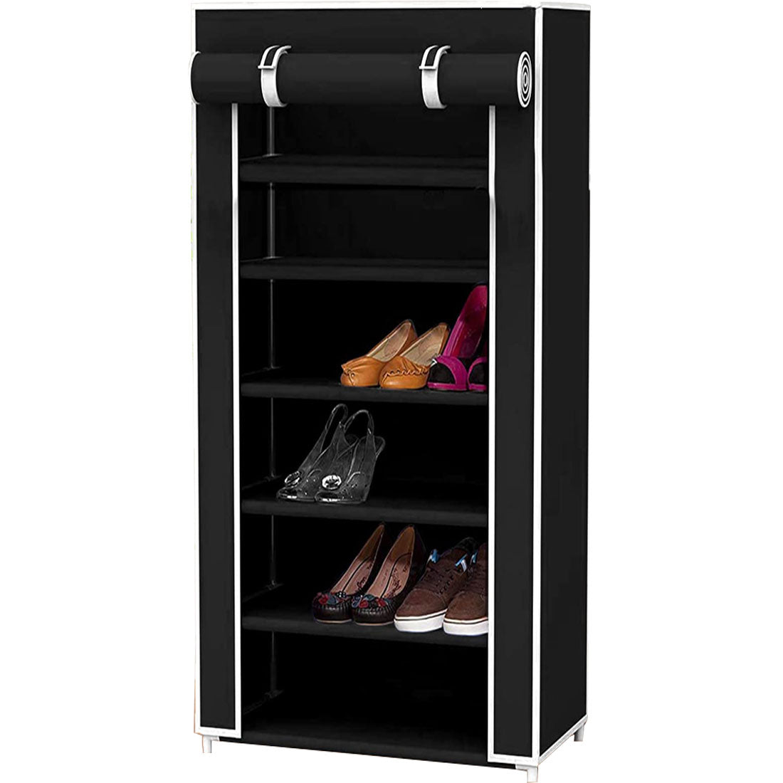 6 Layer Shoe Rack Black