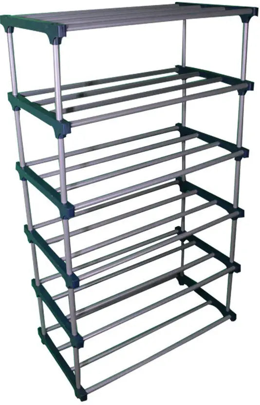 TURBOMAX 6 Layer Book Shelf for Home Library Multipurpose Storage Organizer Rack Stand Plastic Open Book Shelf  (Finish Color - Black, DIY(Do-It-Yourself))