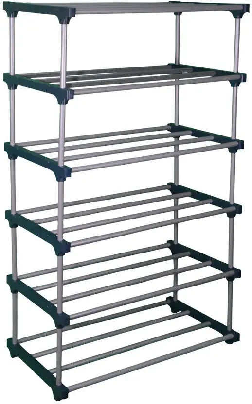 TURBOMAX 6 Layer Book Shelf for Home Library Multipurpose Storage Organizer Rack Stand Plastic Open Book Shelf  (Finish Color - Black, DIY(Do-It-Yourself))