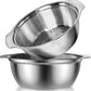 Turbomax 304 Stainless Steel Vegetable Washing Bowl & Strainer Colander,channi for Fruit,Pasta,Rice,Kitchen Purpose Bowl, stcable Draining Bowl,Food Mesh Micro-Perforated (22cm)