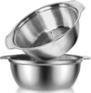 Turbomax 304 Stainless Steel Vegetable Washing Bowl & Strainer Colander,channi for Fruit,Pasta,Rice,Kitchen Purpose Bowl, stcable Draining Bowl,Food Mesh Micro-Perforated (22cm)