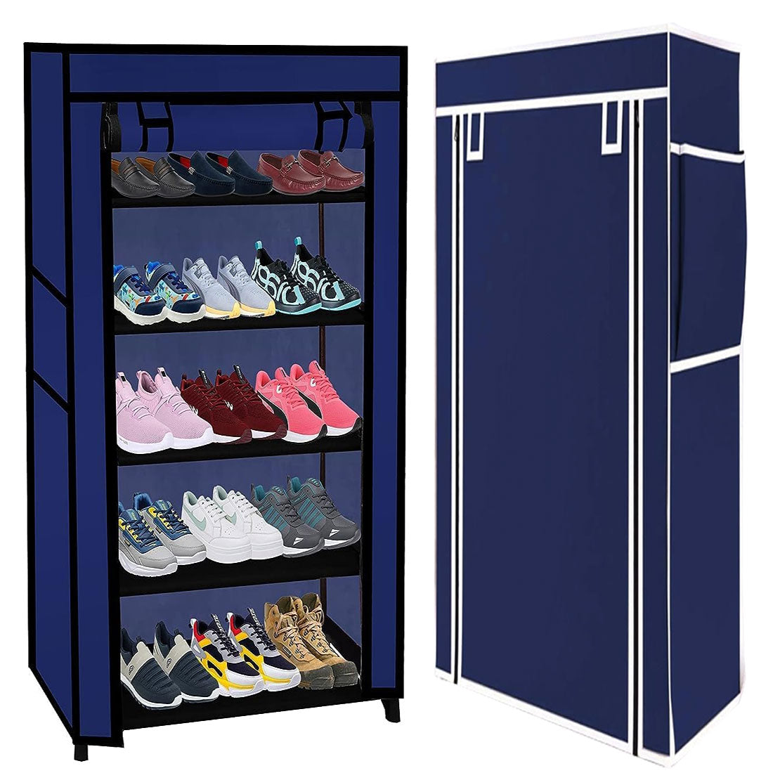5 Layer Shoe Rack Blue