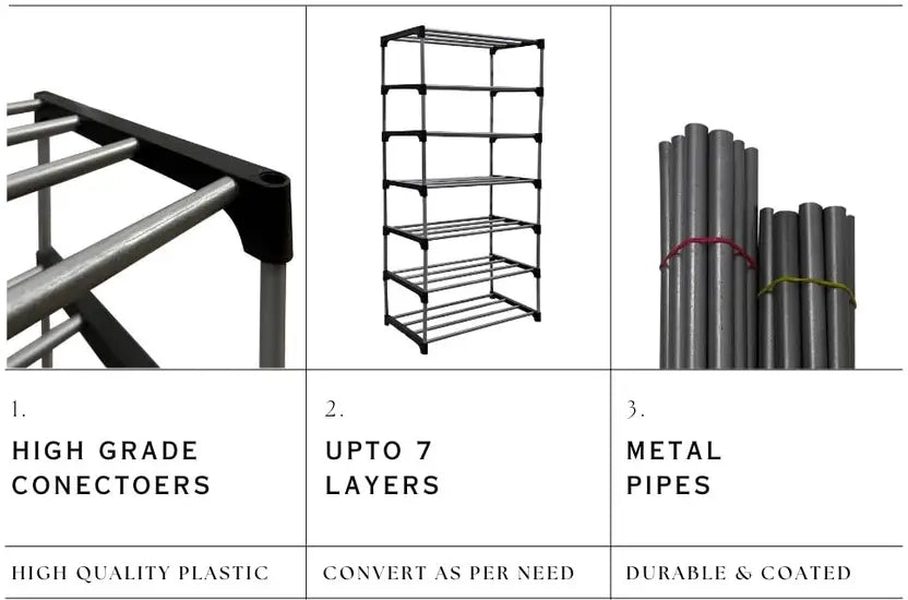 EXPOSURE BOOK SHELF 7 LAYER COLLAPSIBLE Metal Open Book Shelf  (Finish Color - GREYISH BLACK, DIY(Do-It-Yourself))