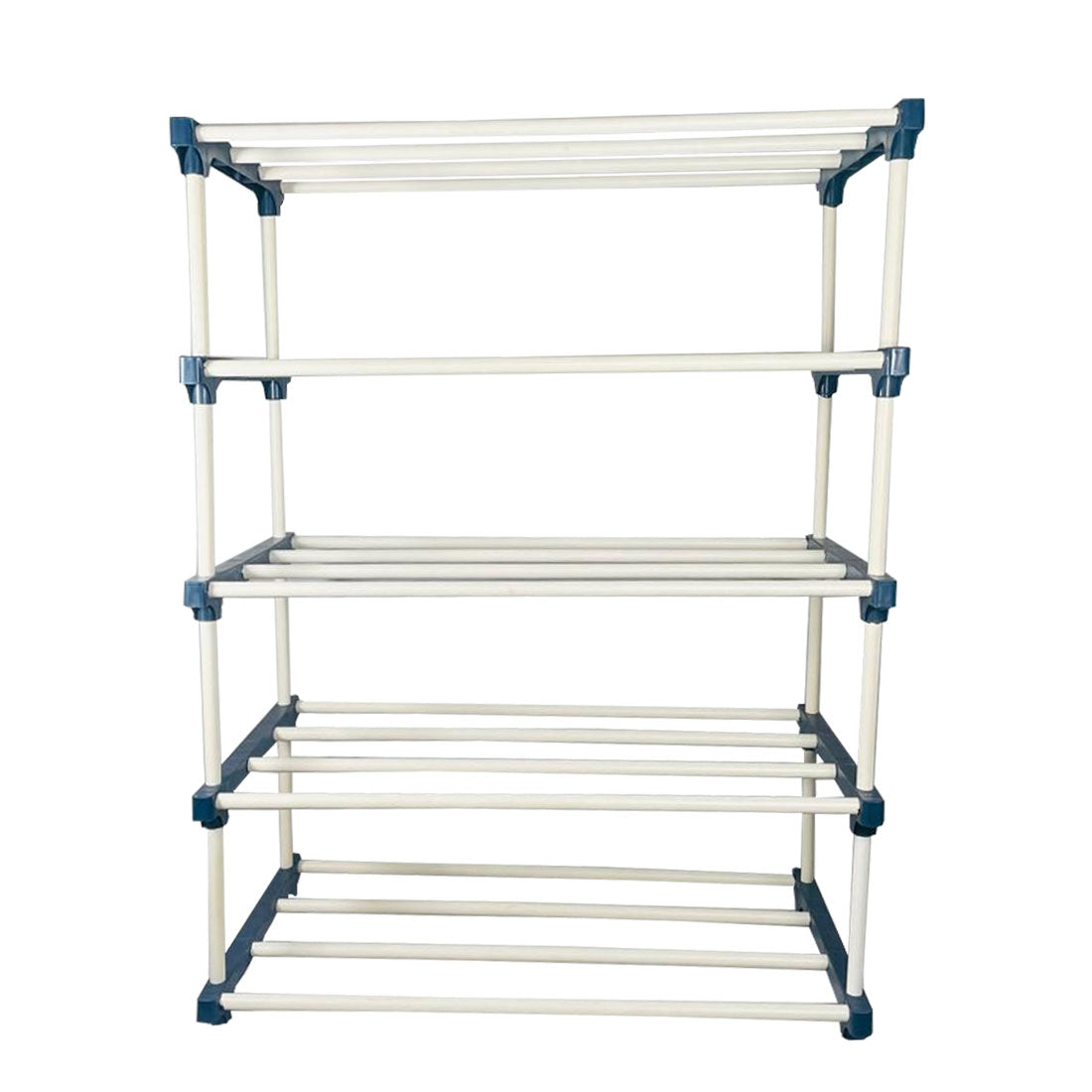 TURBOMAX TRI® Folding Shoe Rack with Shelf for Bedroom, Living Room, Entryway - 4-Layer-Elbow, Firozi Plastic book Shelf with Cover