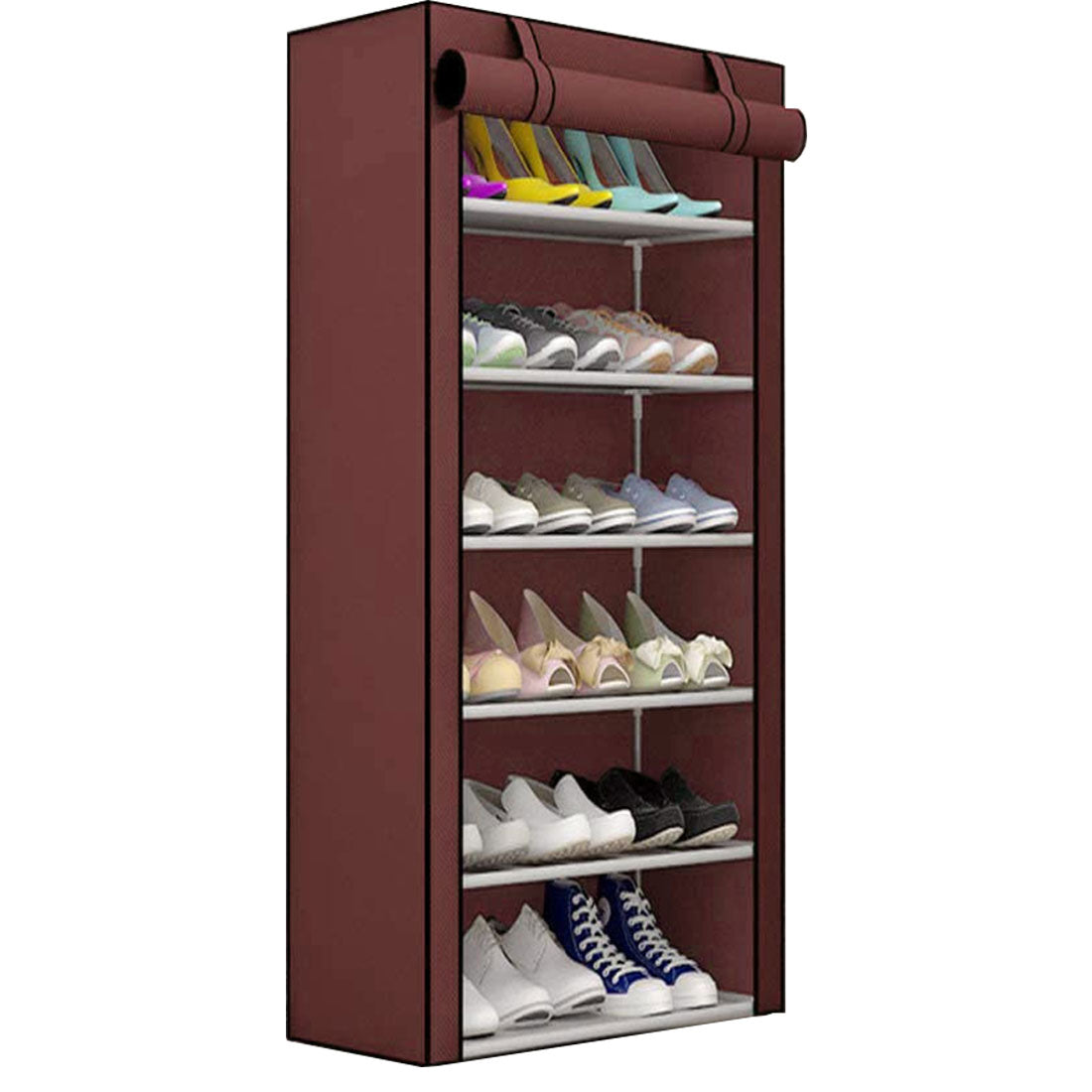 6 Layer Shoe Rack Brown