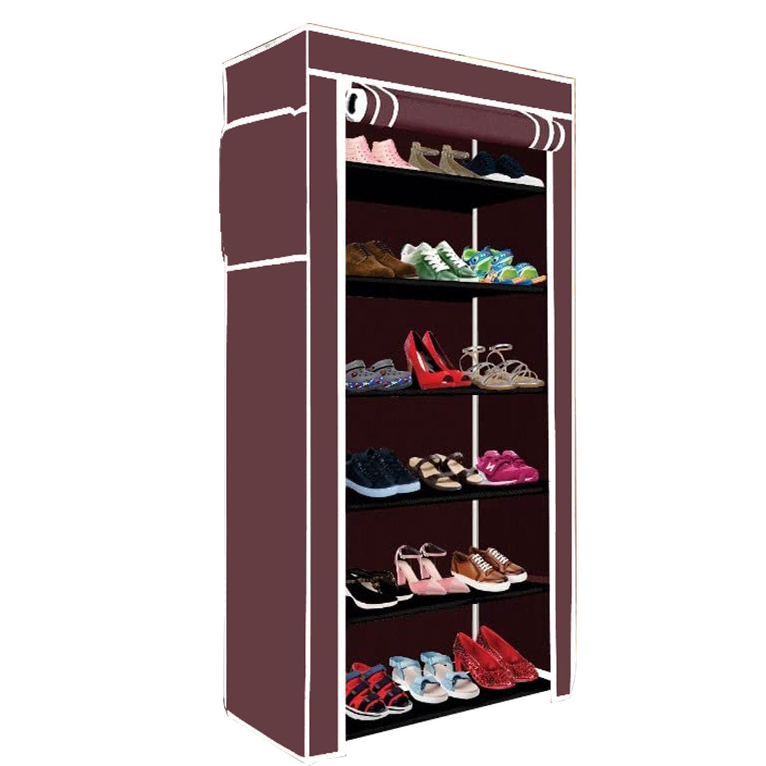 6 Layer Shoe Rack Brown