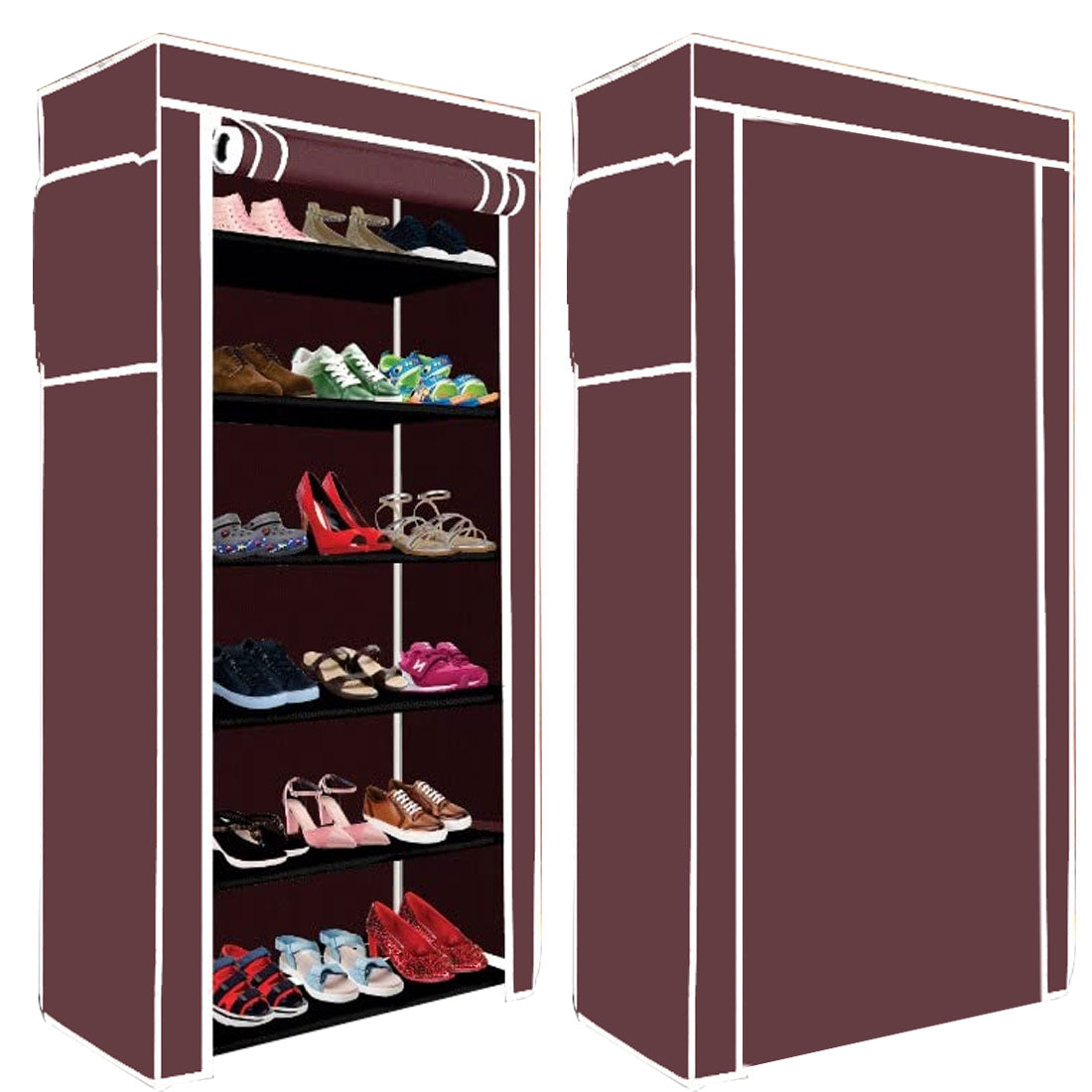 6 Layer Shoe Rack Brown