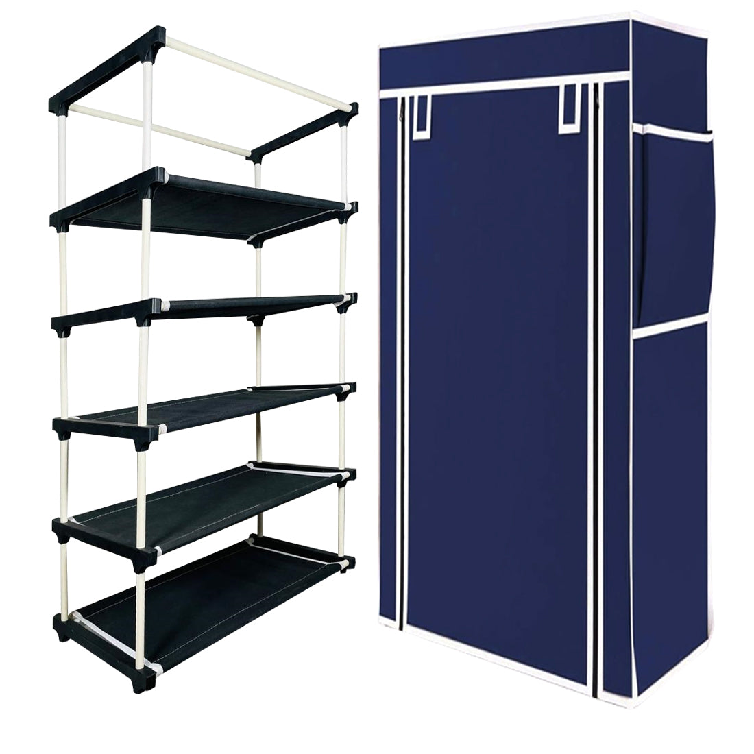 5 Layer Shoe Rack Blue