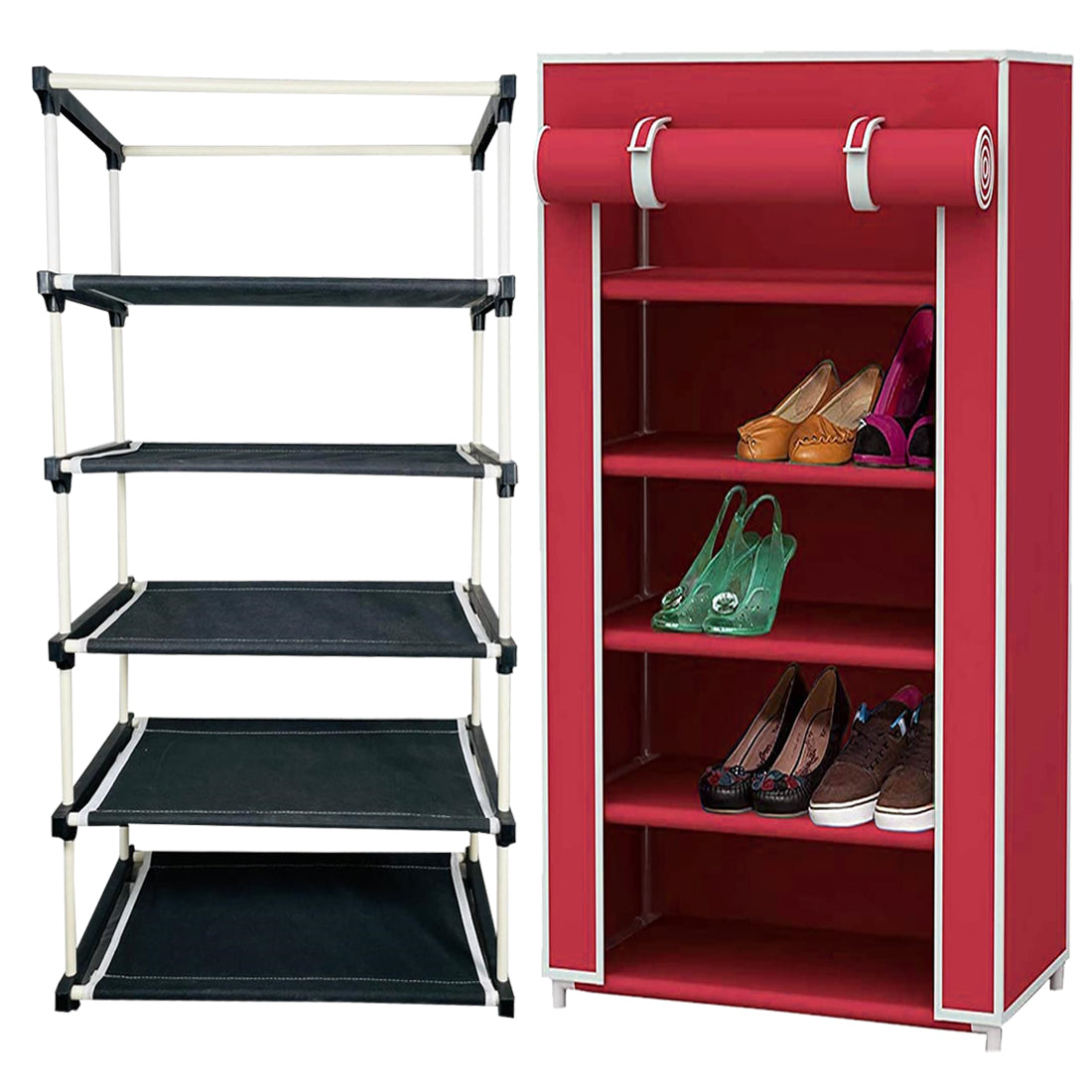 5 Layer Shoe Rack Maroon