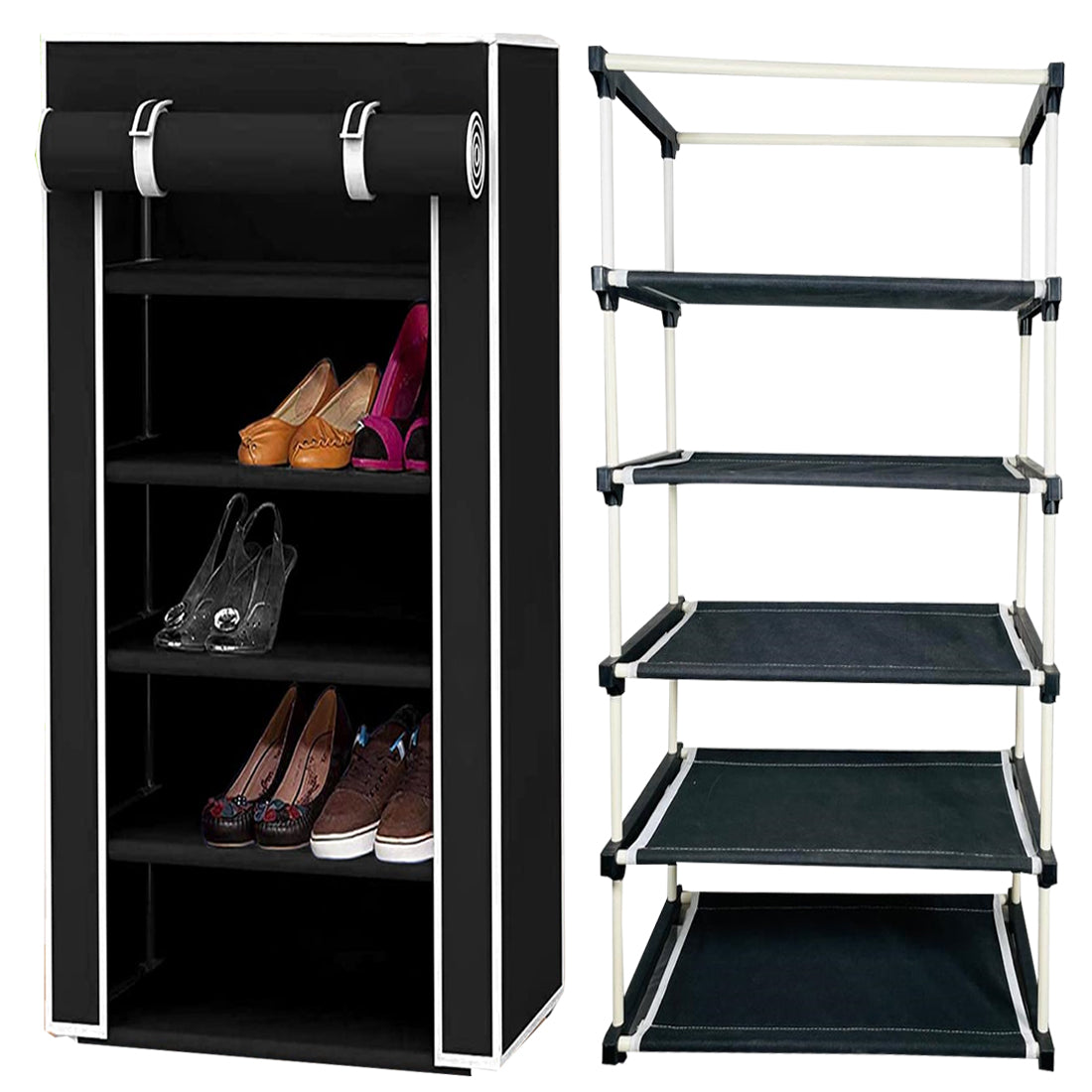 5 Layer Shoe Rack Brown Black
