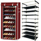 9 Layer Shoe Rack Maroon