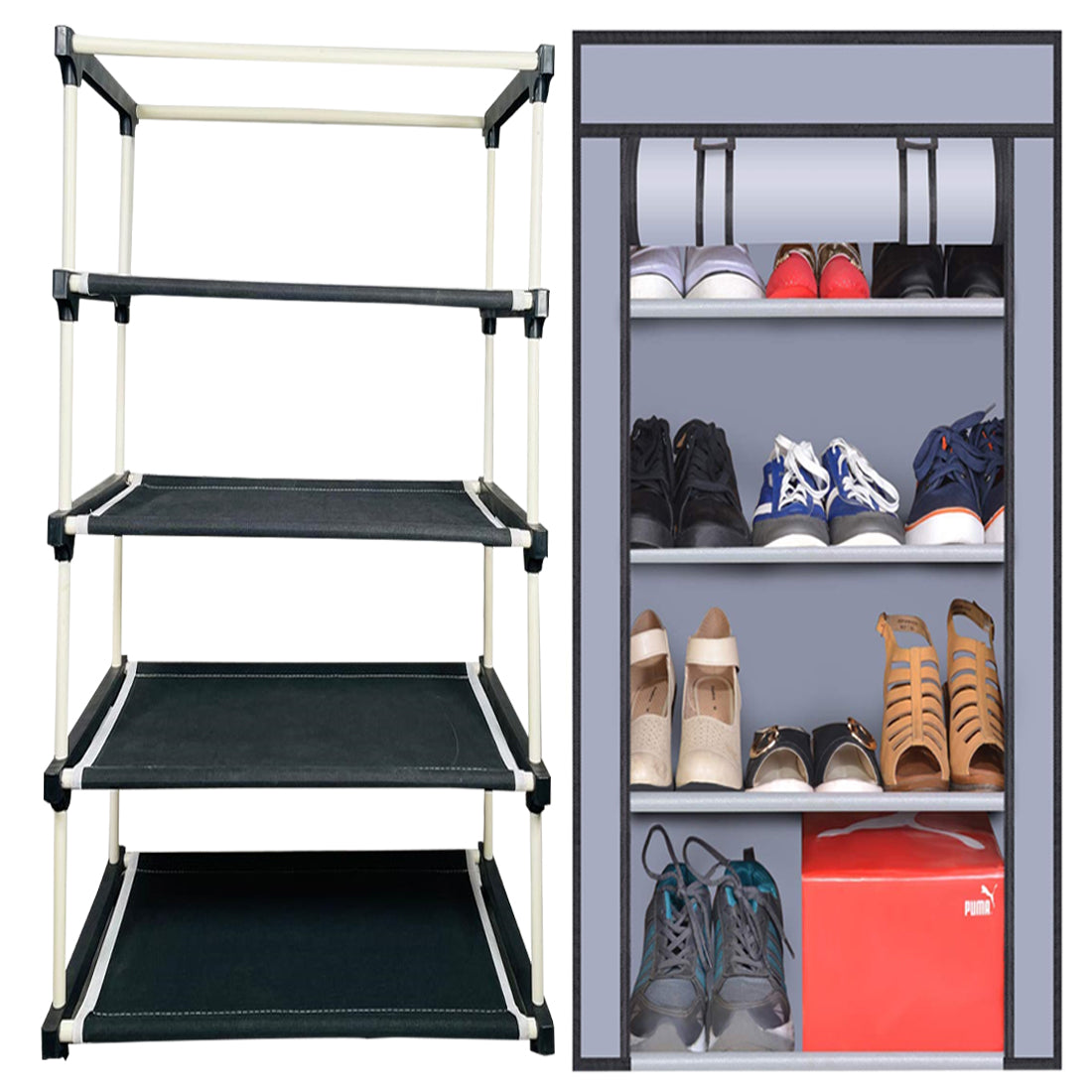 4 Layer Shoe Rack Grey