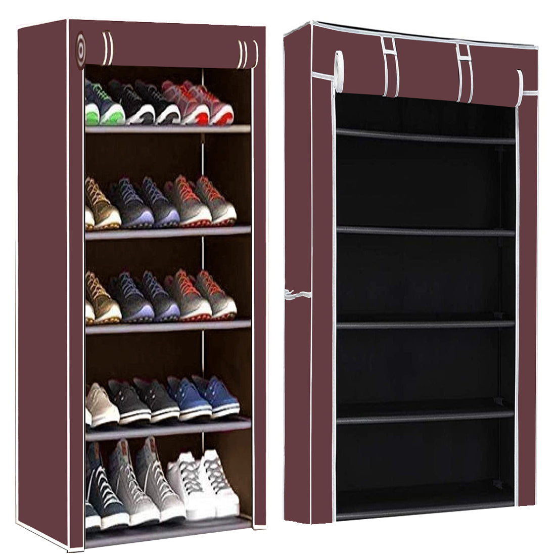 5 Layer Shoe Rack Brown