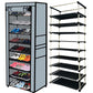 9 Layer Shoe Rack Grey
