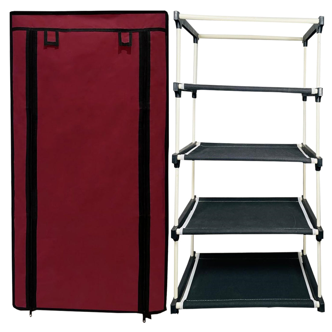 4 Layer Shoe Rack Maroon