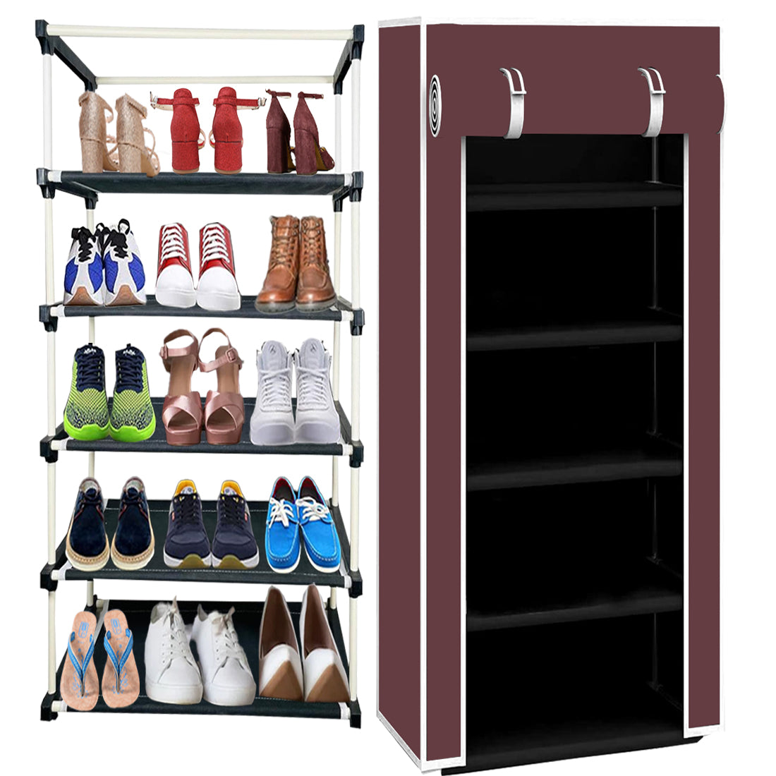 5 Layer Shoe Rack Brown