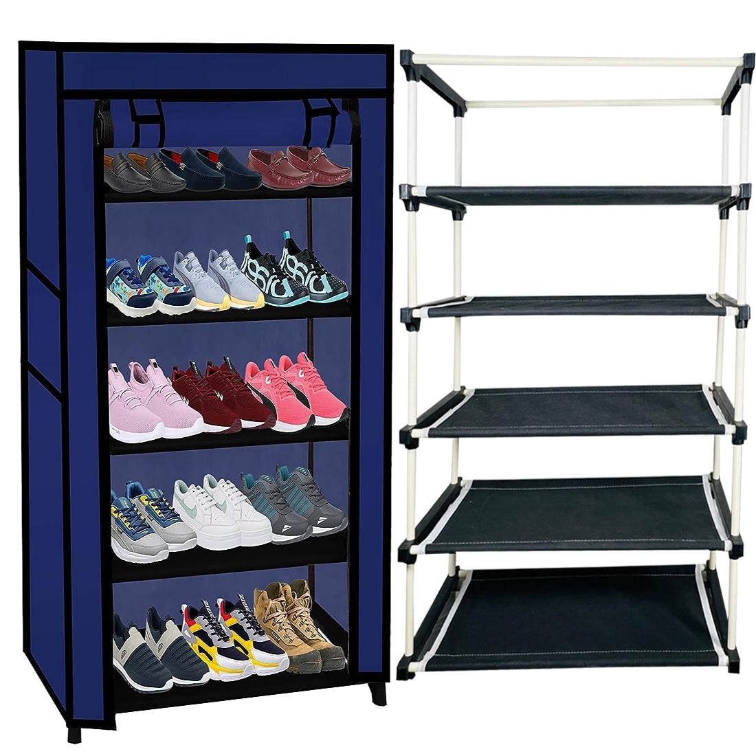 5 Layer Shoe Rack Blue