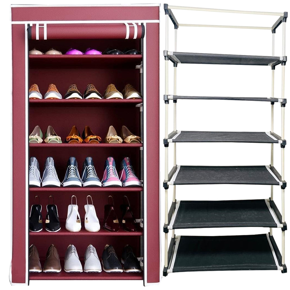 6 Layer Shoe Rack Maroon
